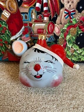 Vintage Christopher Radko Hand Blown & Painted Italian Glass Ornament